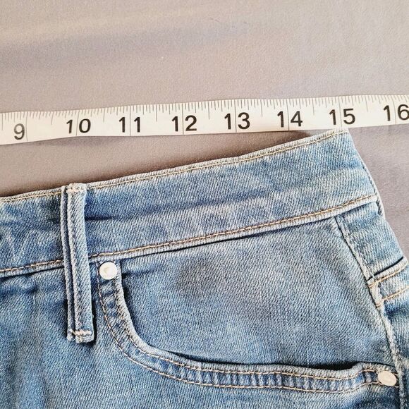 Mother Rascal Slit Flip Jean Shorts Womens 28 Blue High Rise One Smart Cookie - Picture 2 of 10